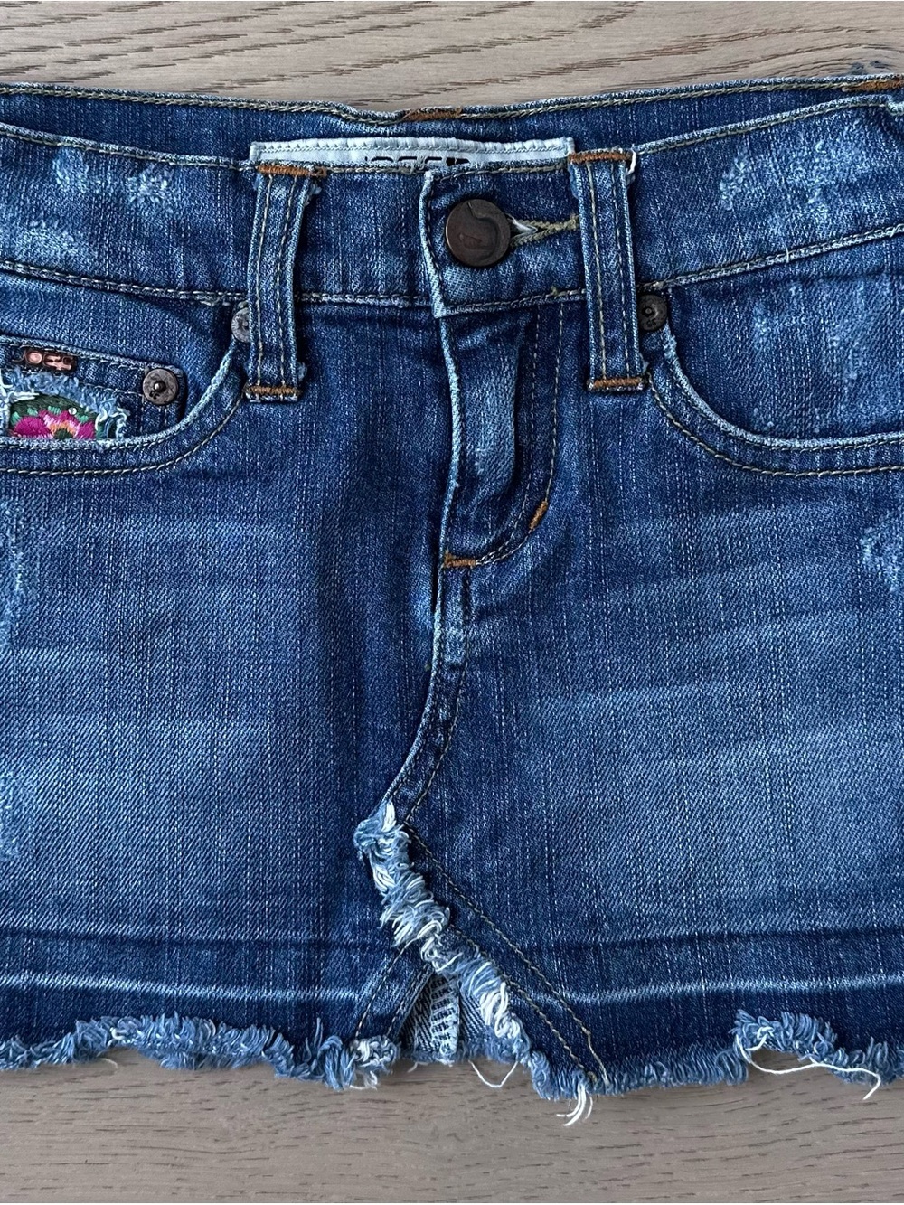Joe's Jeans Girls Blue Distressed Denim Skirt